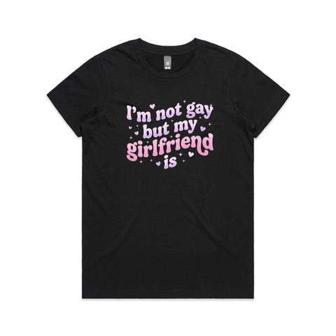 I'm not gay but my GF is - Women's Maple Tee