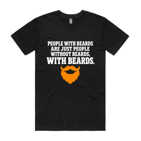 People with Beards Black front flat lay