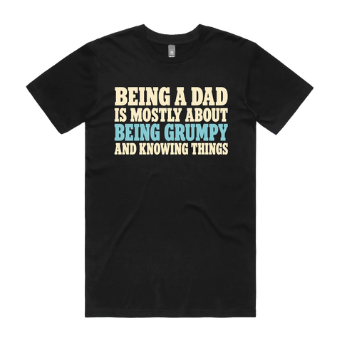 Being a Dad Black front flat lay