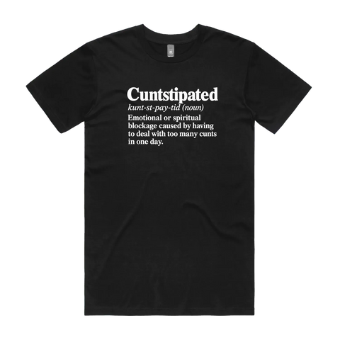 Cuntstipated Black front flat lay