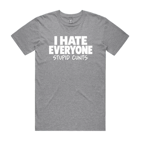 I Hate Everyone Grey Marle front flat lay