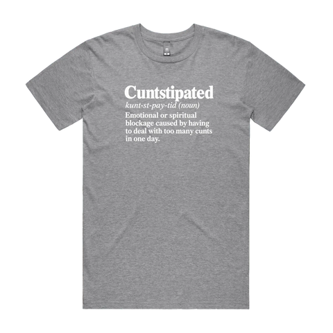 Cuntstipated Grey Marle front flat lay