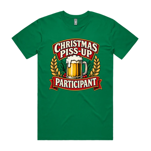 Christmas Piss-Up Participant Kelly Green front flat lay