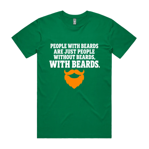 People with Beards Kelly Green front flat lay