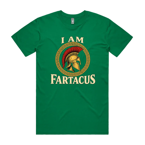 I Am Fartacus Kelly Green front flat lay
