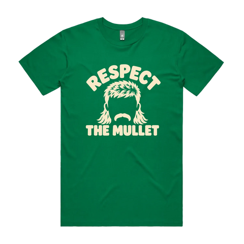 Respect the Mullet Kelly Green front flat lay