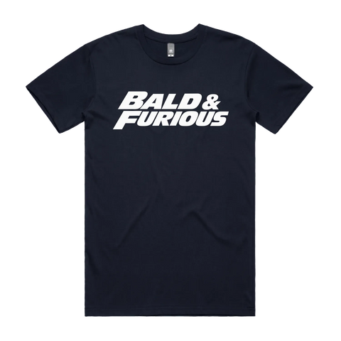 Bald & Furious Navy front flat lay