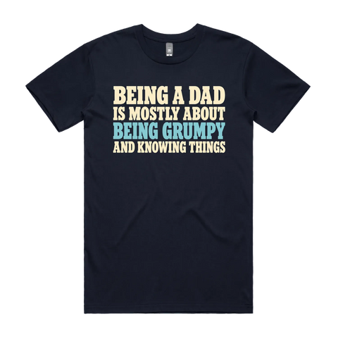 Being a Dad Navy front flat lay