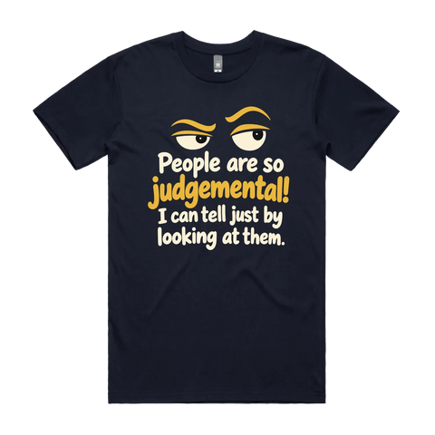 People Are So Judgemental Navy front flat lay