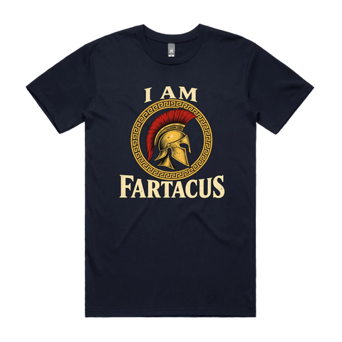 I Am Fartacus Navy front flat lay