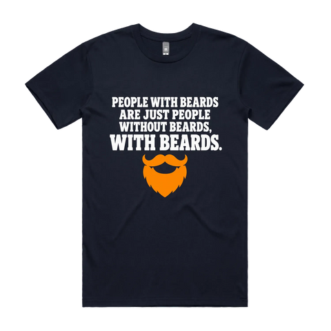 People with Beards Navy front flat lay