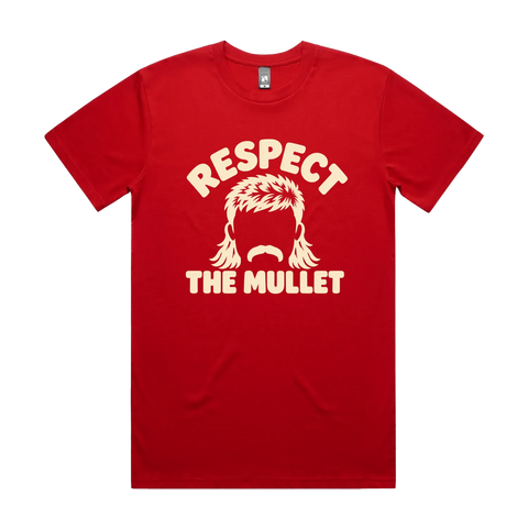 Respect the Mullet Red front flat lay