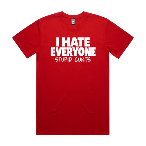 I Hate Everyone Red front flat lay