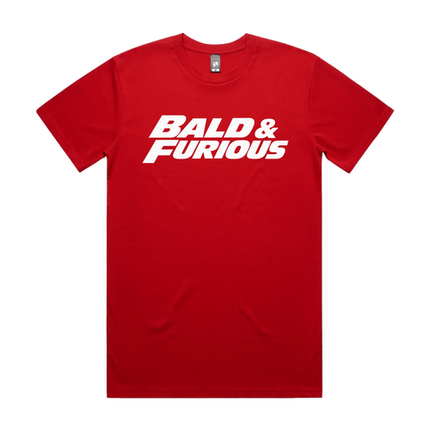 Bald & Furious Red front flat lay