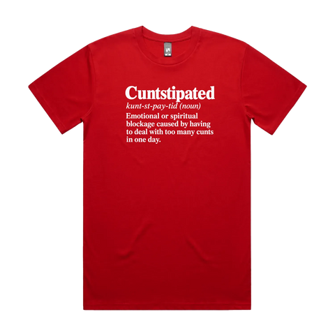 Cuntstipated Red front flat lay