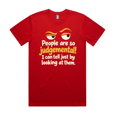 People Are So Judgemental Red front flat lay