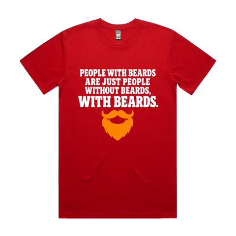 People with Beards Red front flat lay