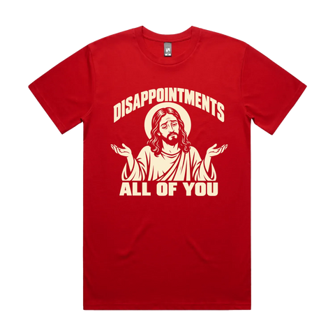 Disappointments Red front flat lay