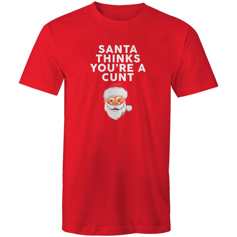 Santa thinks you're a cunt - Mens T-Shirt